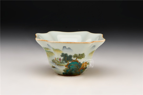山水葵口杯 [ 编号：87925.JPG