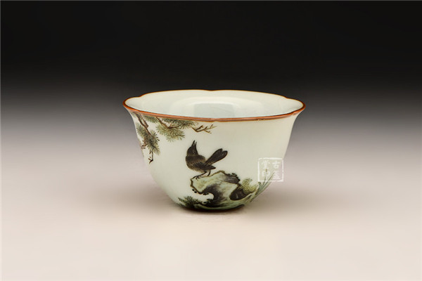 月白经典款大葵口杯（高枝婉转） [ 编号：85933.JPG