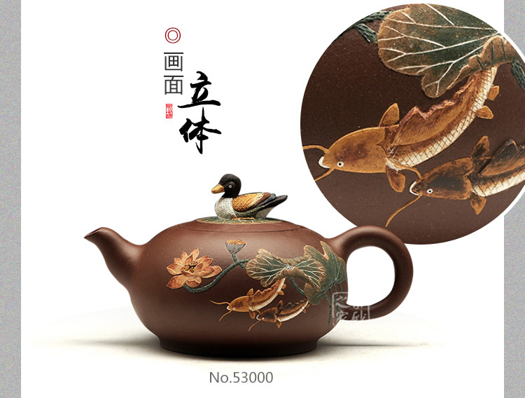 清時代 紫砂彫 彩泥泥絵飛天女神宮燈老紫砂茶壺 大清